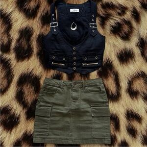 SKY&SPARROW Green Mini Skirt